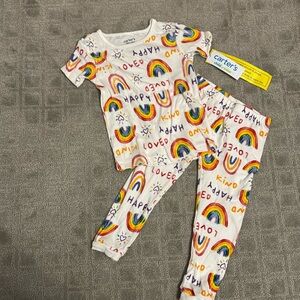 Sold on CP. NWT Carters Rainbow Pajama 2-Piece Set